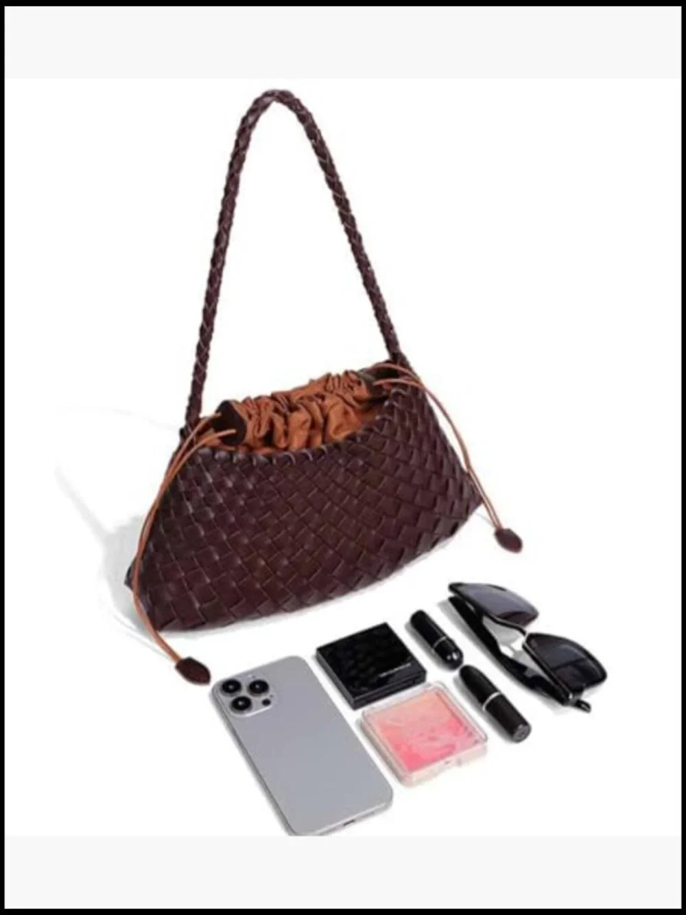 Suede Woven Hobo Bag Trendy Tote Purse Underarm Shoulder Vintage Clutch